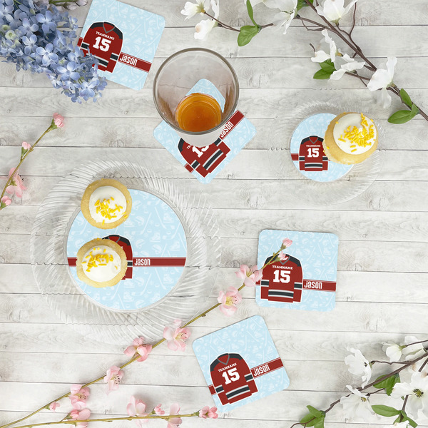 Hockey Paper Coasters - In Context