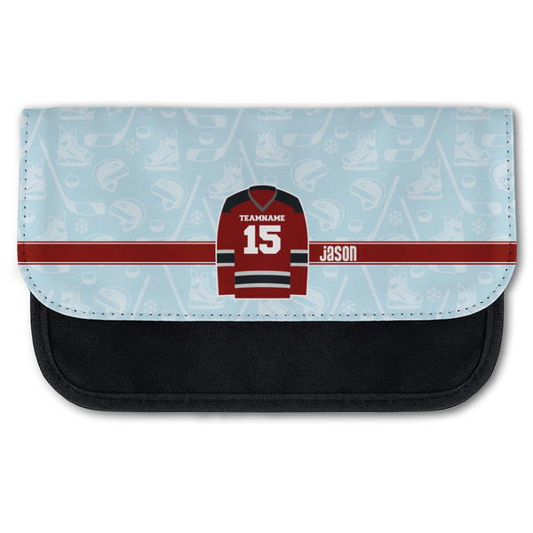 Custom Hockey Canvas Pencil Case w/ Name and Number