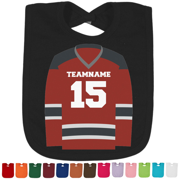 Custom Hockey Cotton Baby Bib (Personalized)