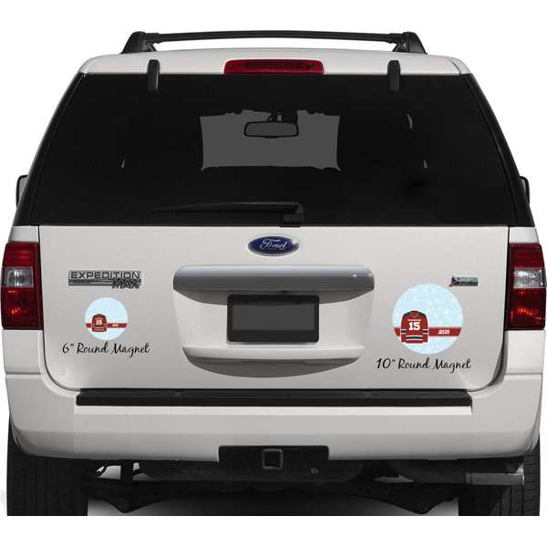 Hockey Personalized Car Magnets on Ford Explorer