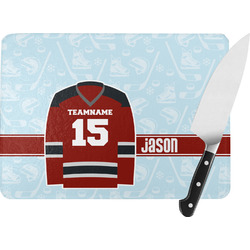 Hockey Rectangular Glass Cutting Board (Personalized)