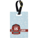 Hockey Plastic Luggage Tag - Rectangular w/ Name and Number