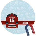 Hockey Round Fridge Magnet (Personalized)