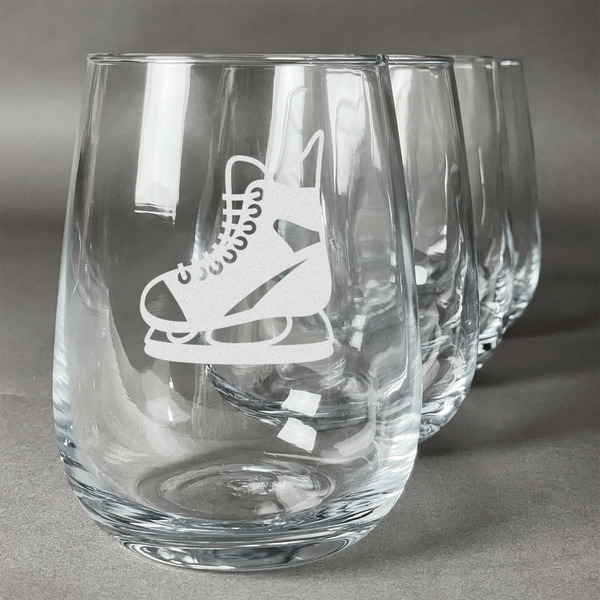Custom Hockey Stemless Wine Glasses (Set of 4)