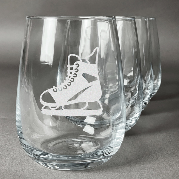 Custom Hockey Stemless Wine Glasses (Set of 4)