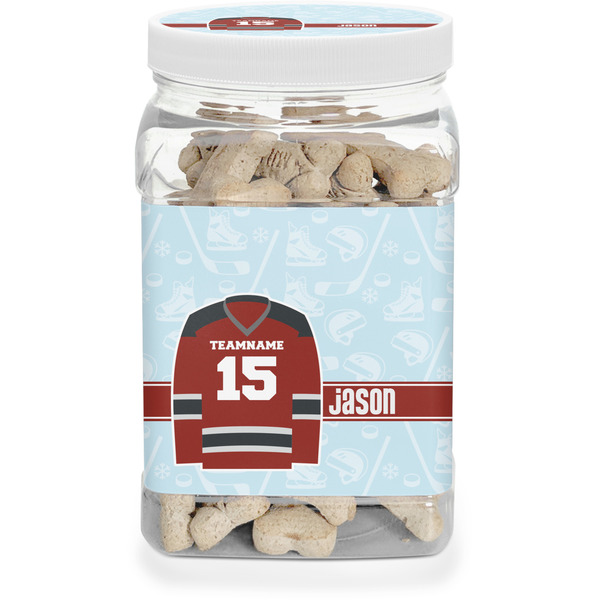 Custom Hockey Dog Treat Jar (Personalized)