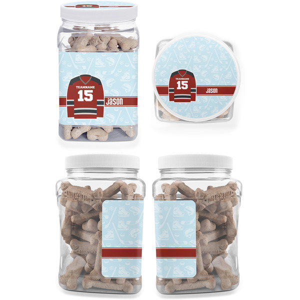 Hockey Pet Treat Jar - Multiple Angles