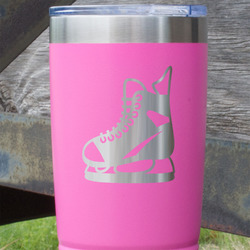 Hockey 20 oz Stainless Steel Tumbler - Pink - Double Sided (Personalized)