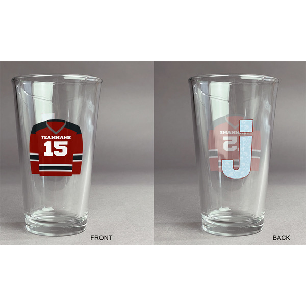Hockey Pint Glass - Two Content - Approval