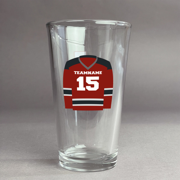 Custom Hockey Pint Glass - Full Color Logo (Personalized)