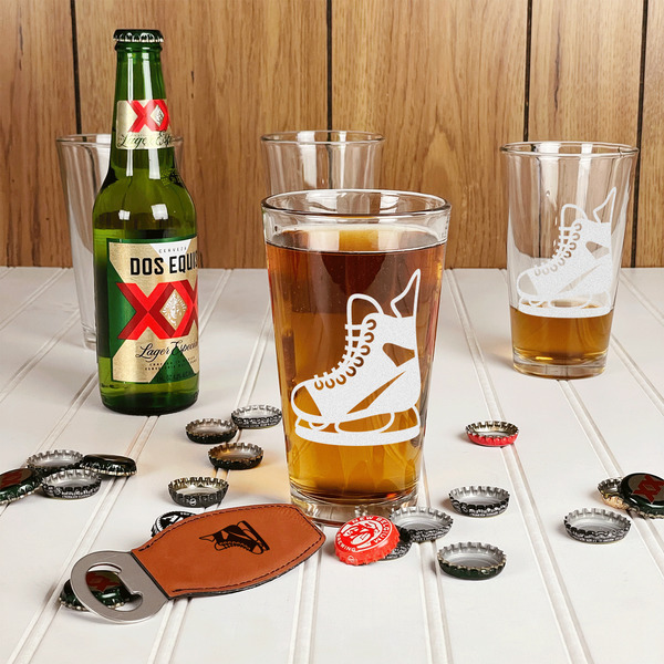 Hockey Pint Glasses - In Context