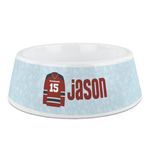 Hockey Plastic Dog Bowl - Medium (Personalized)