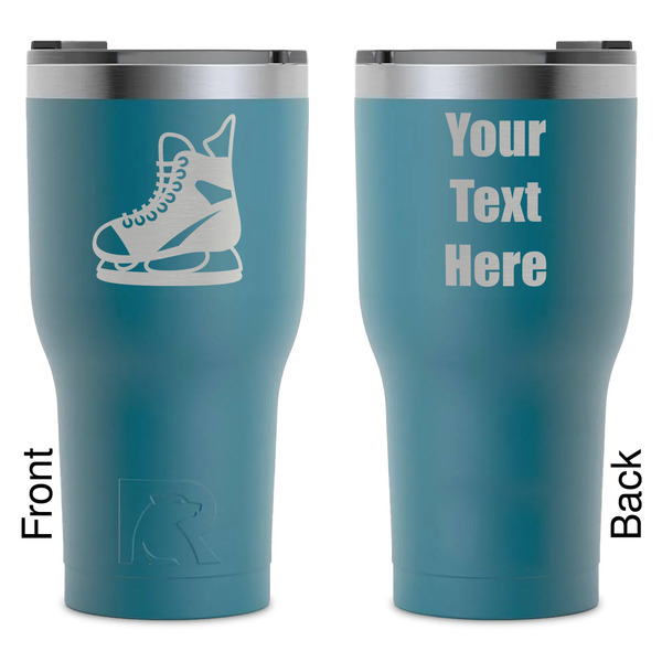 Custom Hockey RTIC Tumbler - Dark Teal - Laser Engraved - Double-Sided (Personalized)