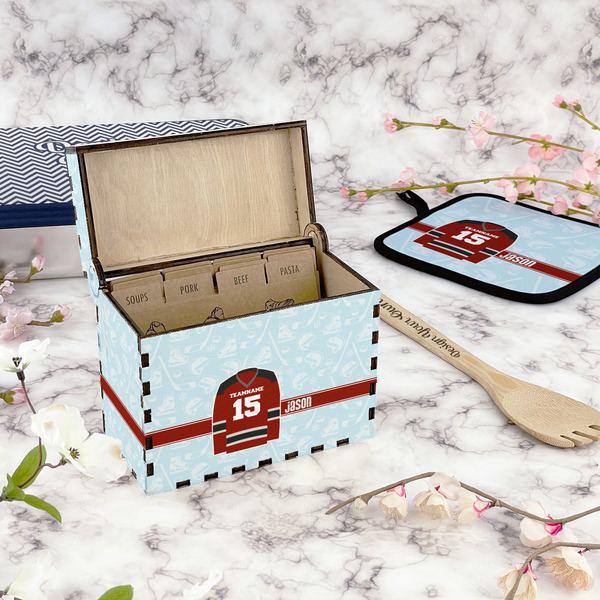 Hockey Recipe Box - Full Color - In Context