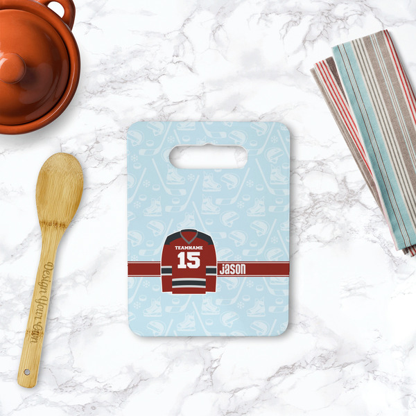 Hockey Rectangle Trivet with Handle - LIFESTYLE