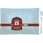 Hockey Rectangular Glass Appetizer / Dessert Plate - Single or Set (Personalized)