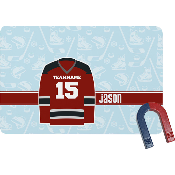Custom Hockey Rectangular Fridge Magnet (Personalized)
