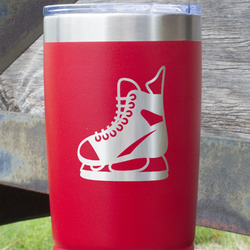 Hockey 20 oz Stainless Steel Tumbler - Red - Single Sided
