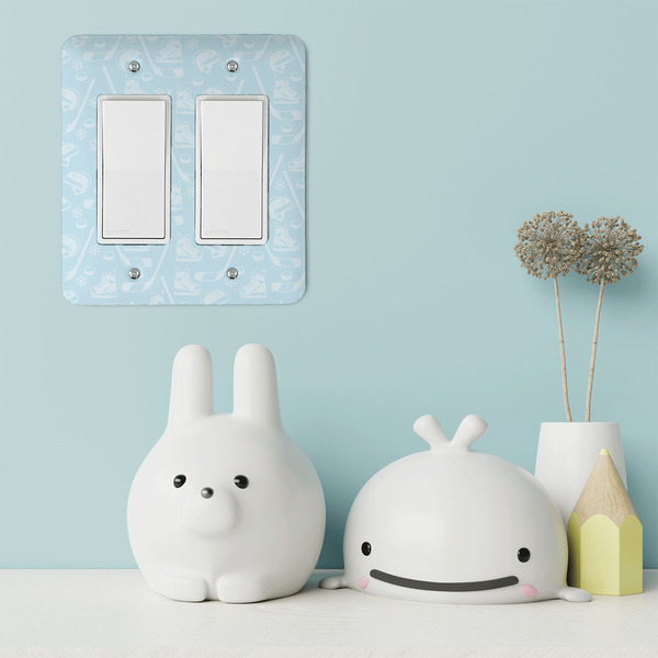 Hockey Rocker Light Switch Covers - Double - IN CONTEXT