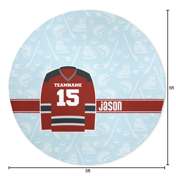 Hockey Round Area Rug - Size