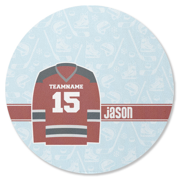 Custom Hockey Round Rubber Backed Coaster (Personalized)