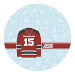 Hockey Round Decal - Large (Personalized)