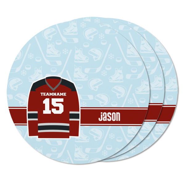 Hockey Round Fridge Magnet - THREE