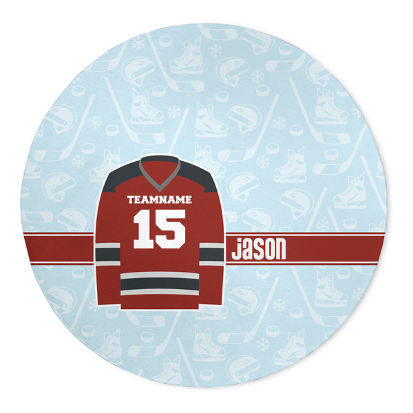 Custom Hockey 5' Round Indoor Area Rug (Personalized)