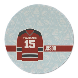 Hockey Round Linen Placemat - Single Sided (Personalized)