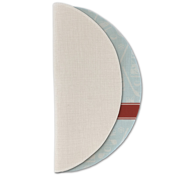 Hockey Round Linen Placemats - HALF FOLDED (single sided)