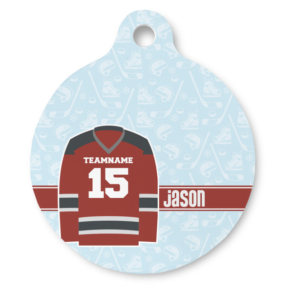 Custom Hockey Round Pet ID Tag (Personalized)