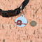 Hockey Round Pet ID Tag - Small - In Context