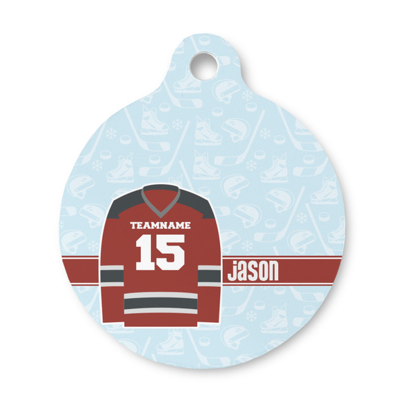 Custom Hockey Round Pet ID Tag - Small (Personalized)