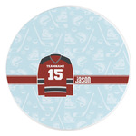 Hockey Round Stone Trivet (Personalized)
