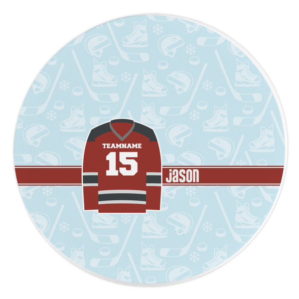 Custom Hockey Round Stone Trivet (Personalized)