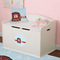 Hockey Round Wall Decal on Toy Chest