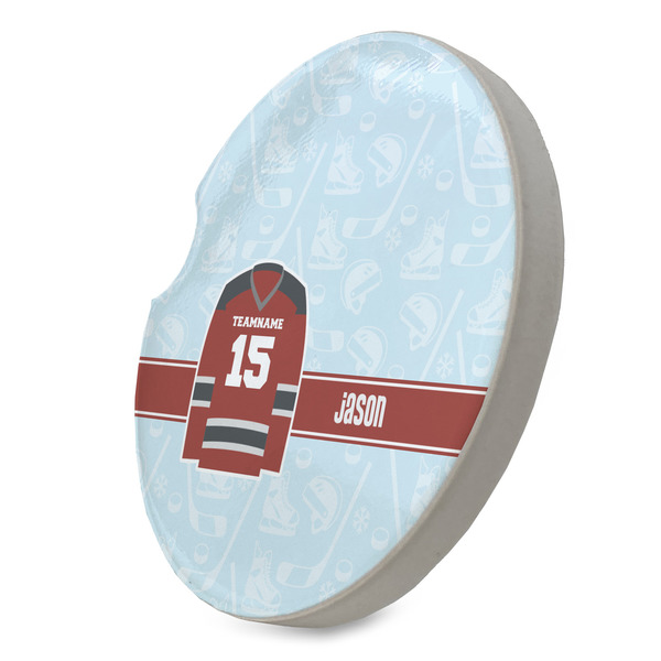 Hockey Sandstone Car Coaster - STANDING ANGLE