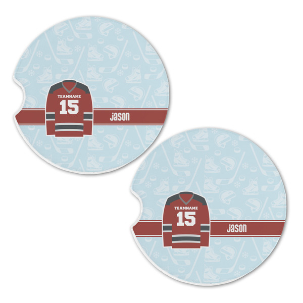 Hockey Sandstone Car Coasters - Set of 2