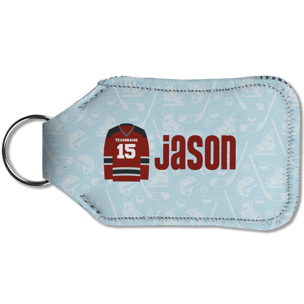 Hockey Sanitizer Holder Keychain - Small (Back)