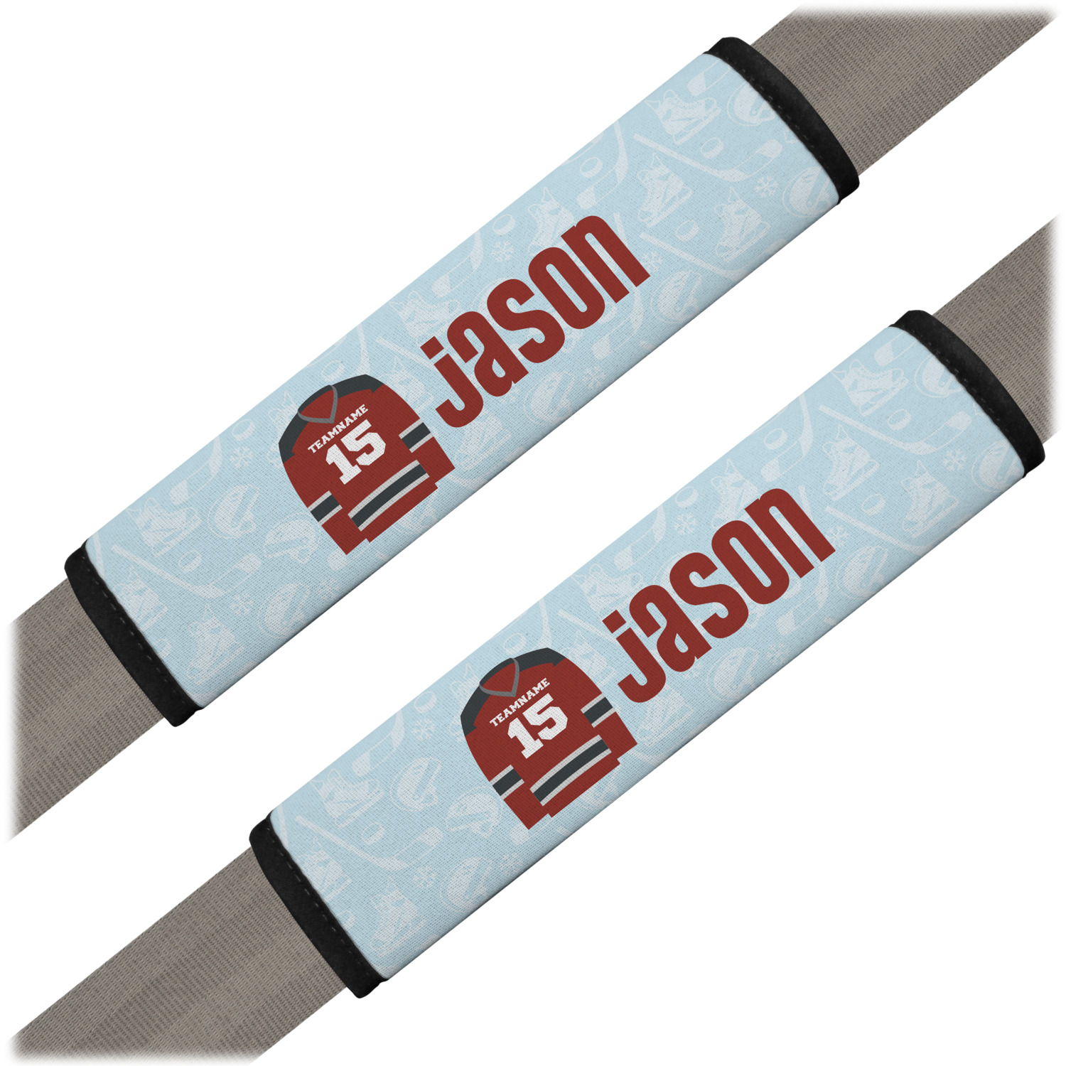 Custom Hockey Seat Belt Covers (Set of 2) (Personalized) YouCustomizeIt
