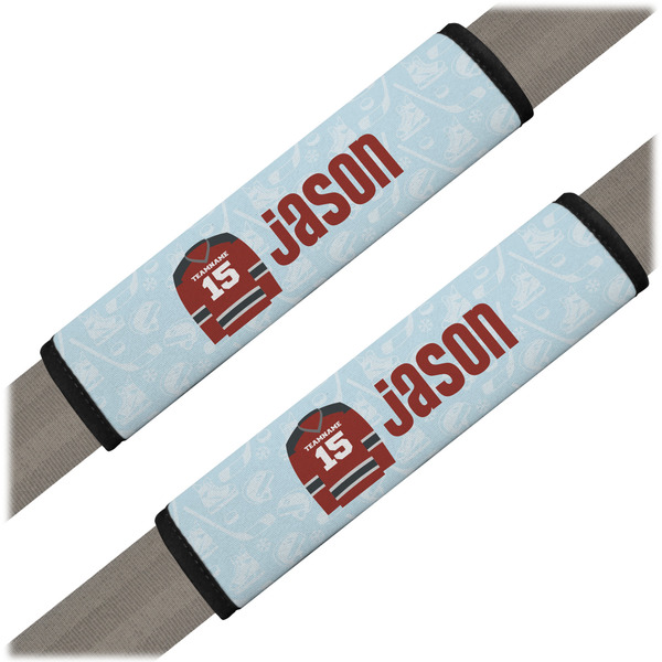 Custom Hockey Seat Belt Covers (Set of 2) (Personalized)