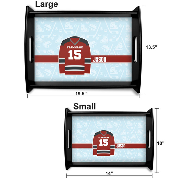 Hockey Serving Tray Black Sizes