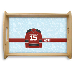 Hockey Natural Wooden Tray - Small (Personalized)