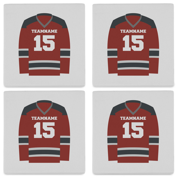 Hockey Set of 4 Sandstone Coasters - See All 4 View