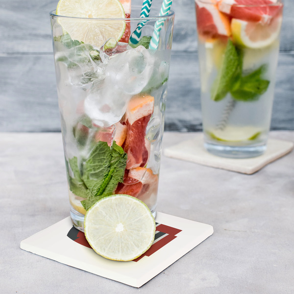 Hockey Set of 4 Stone Coasters - In Context View