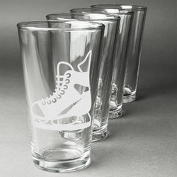 Hockey Pint Glasses - Engraved (Set of 4) (Personalized)