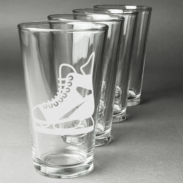 Custom Hockey Pint Glasses - Engraved (Set of 4)
