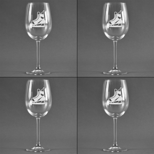 Hockey Set of Four Personalized Wineglasses (Approval)
