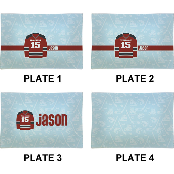 Hockey Set of Rectangular Appetizer / Dessert Plates (Approval)