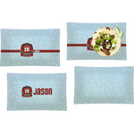 Hockey Set of 4 Glass Rectangular Lunch / Dinner Plate (Personalized)